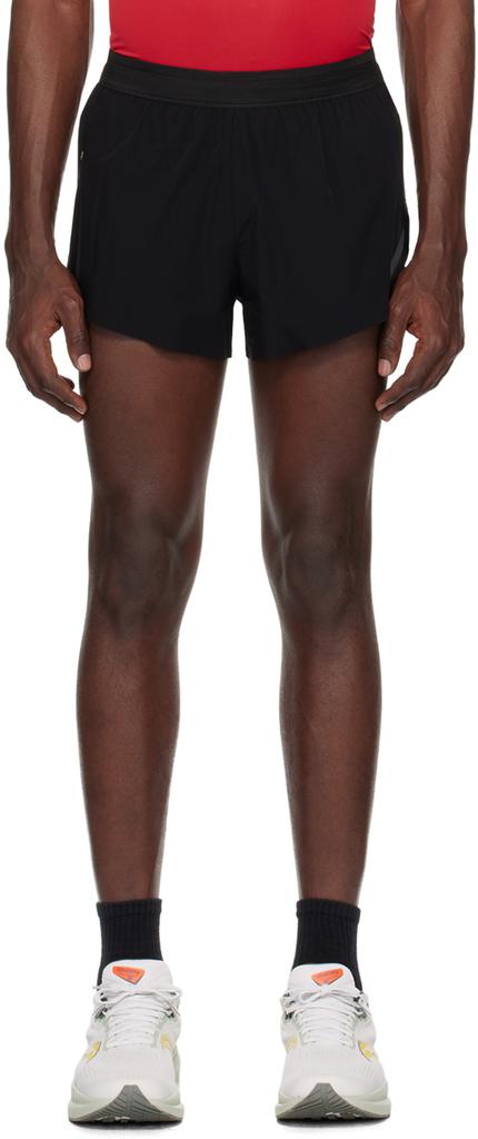 Soar Running Black Split Shorts