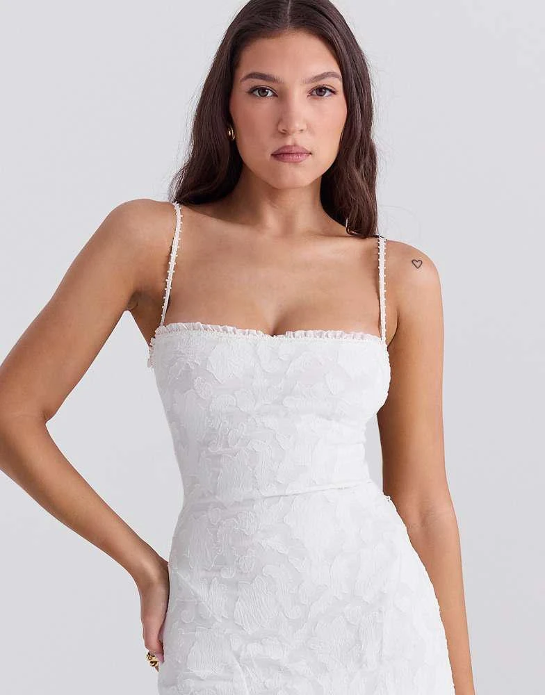 House of CB House of CB Joan lace up back maxi dress in ivory 2