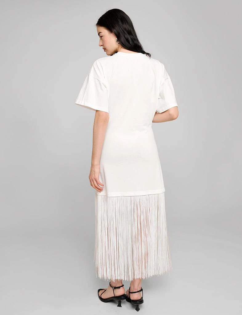 Pixie Market White Fringe Cotton Tee Dress 5