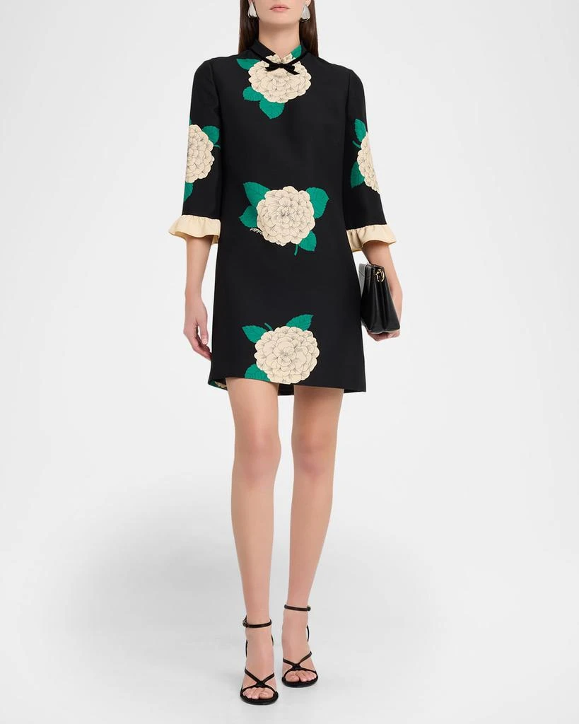 Valentino Apres Lhiver Macro Ortensia Mini Dress with Bow 2