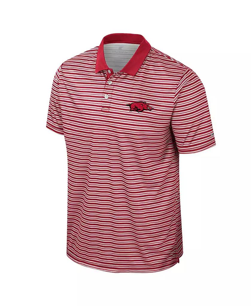Colosseum Men's Cardinal Arkansas Razorbacks Striped Polo Shirt