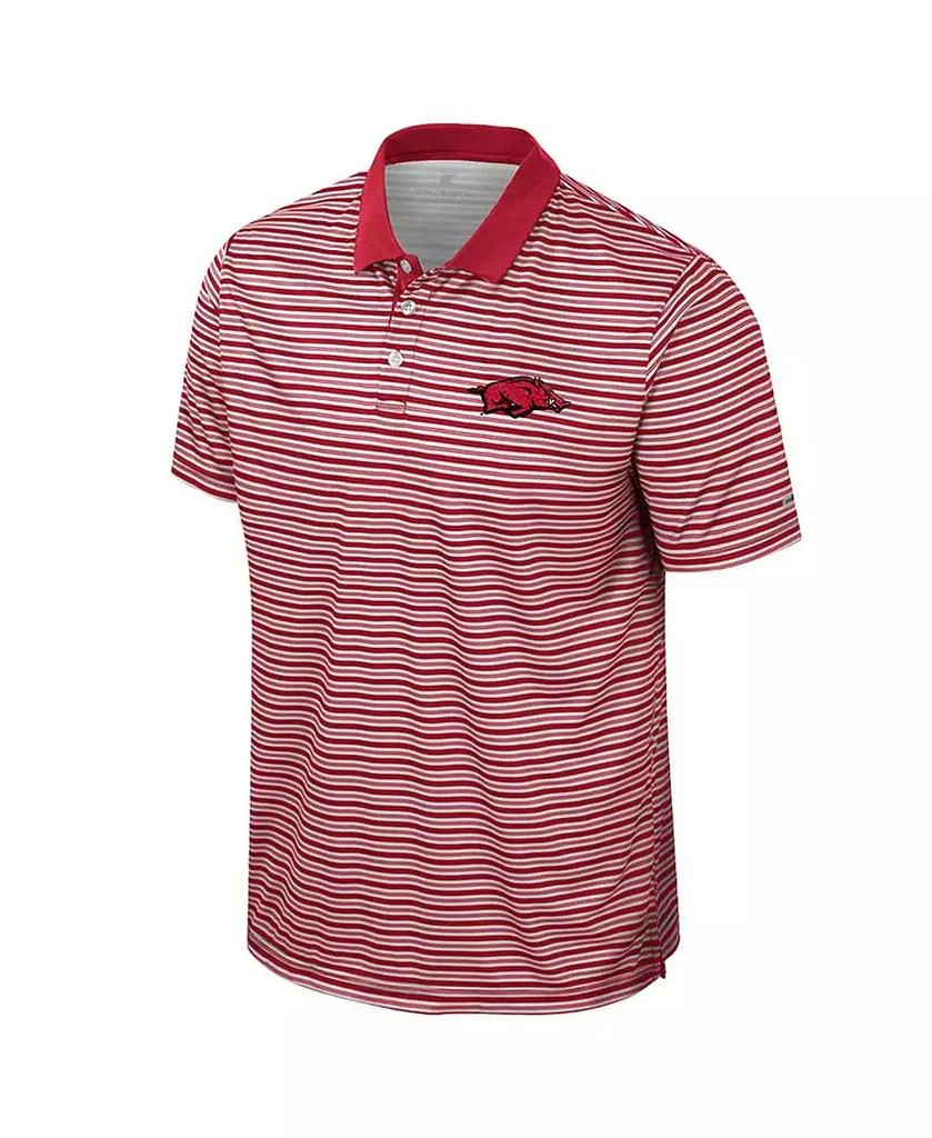 Colosseum Men's Cardinal Arkansas Razorbacks Striped Polo Shirt 2