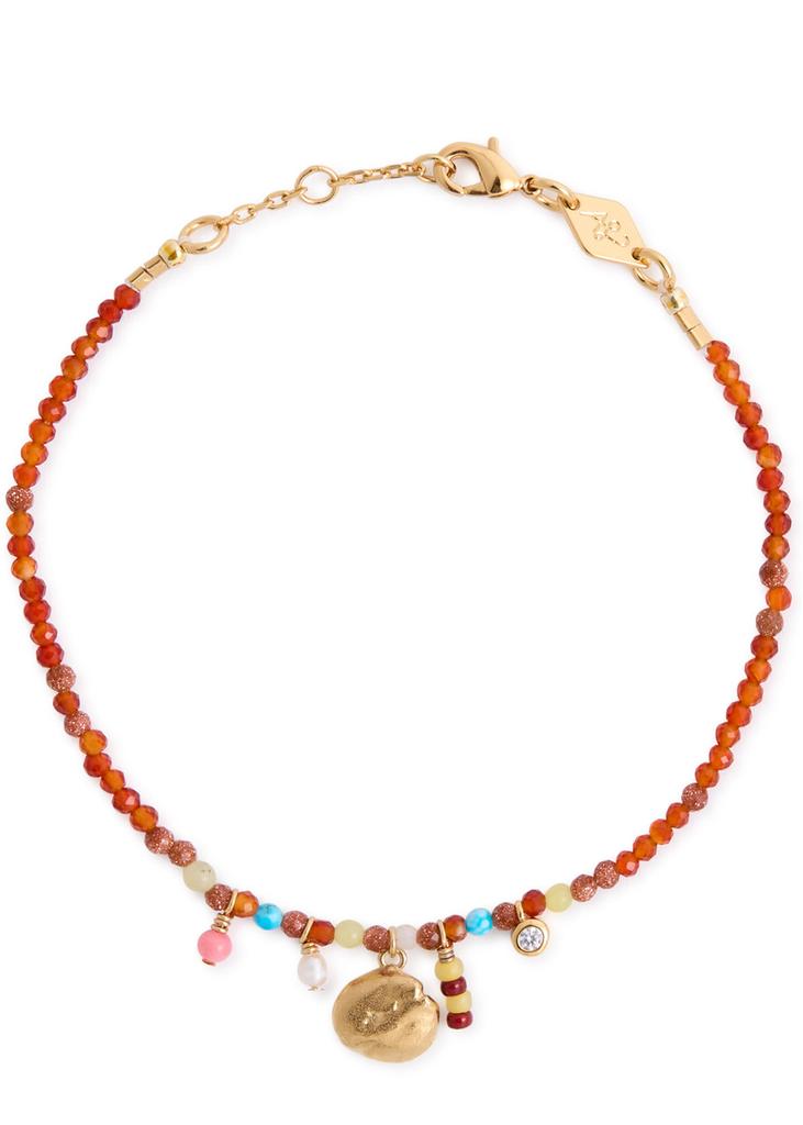 Anni Lu Maroon Harmony beaded charm bracelet