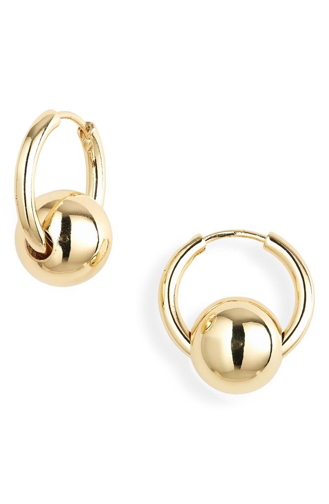 Area Stars Ball Huggie Hoop Earrings