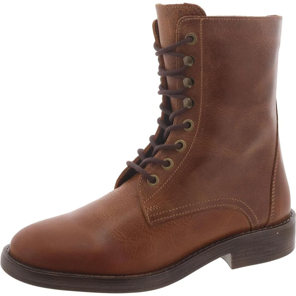 Steve Madden Devie Womens Leather Moto Combat & Lace-Up Boots 1