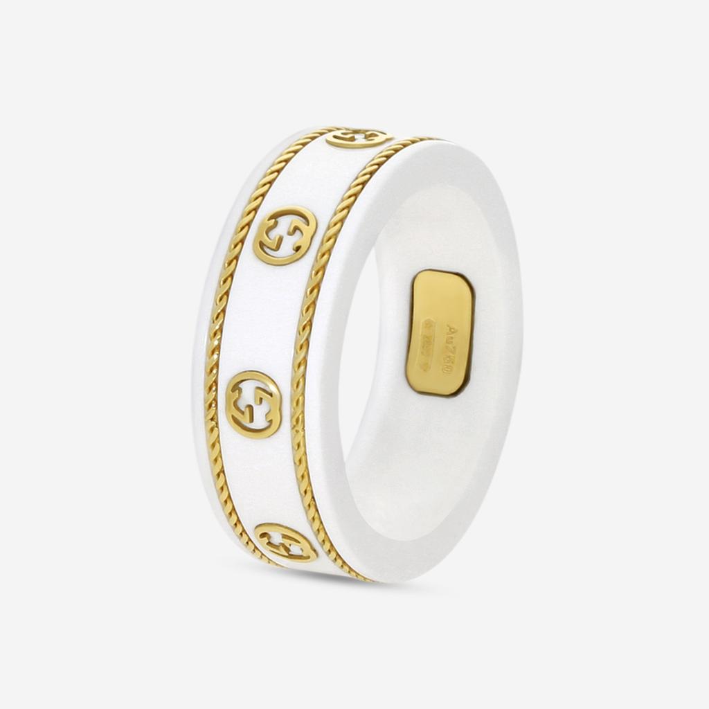 Gucci Gucci Icon 18K Yellow Gold & Zirconia Band Ring YBC606826002013