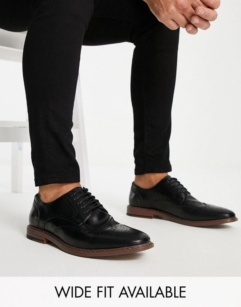 ASOS DESIGN ASOS DESIGN brogue shoes in black faux leather 1