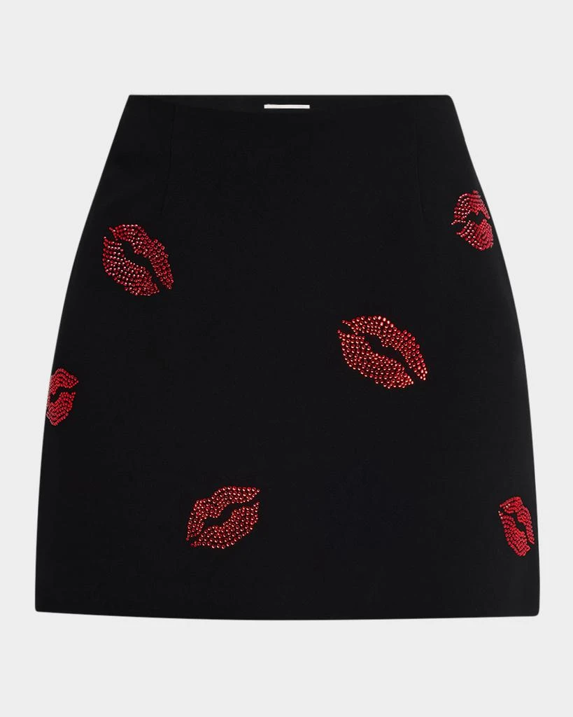 Cinq a Sept Doris Kissing Booth Embroidered Mini Skirt 1
