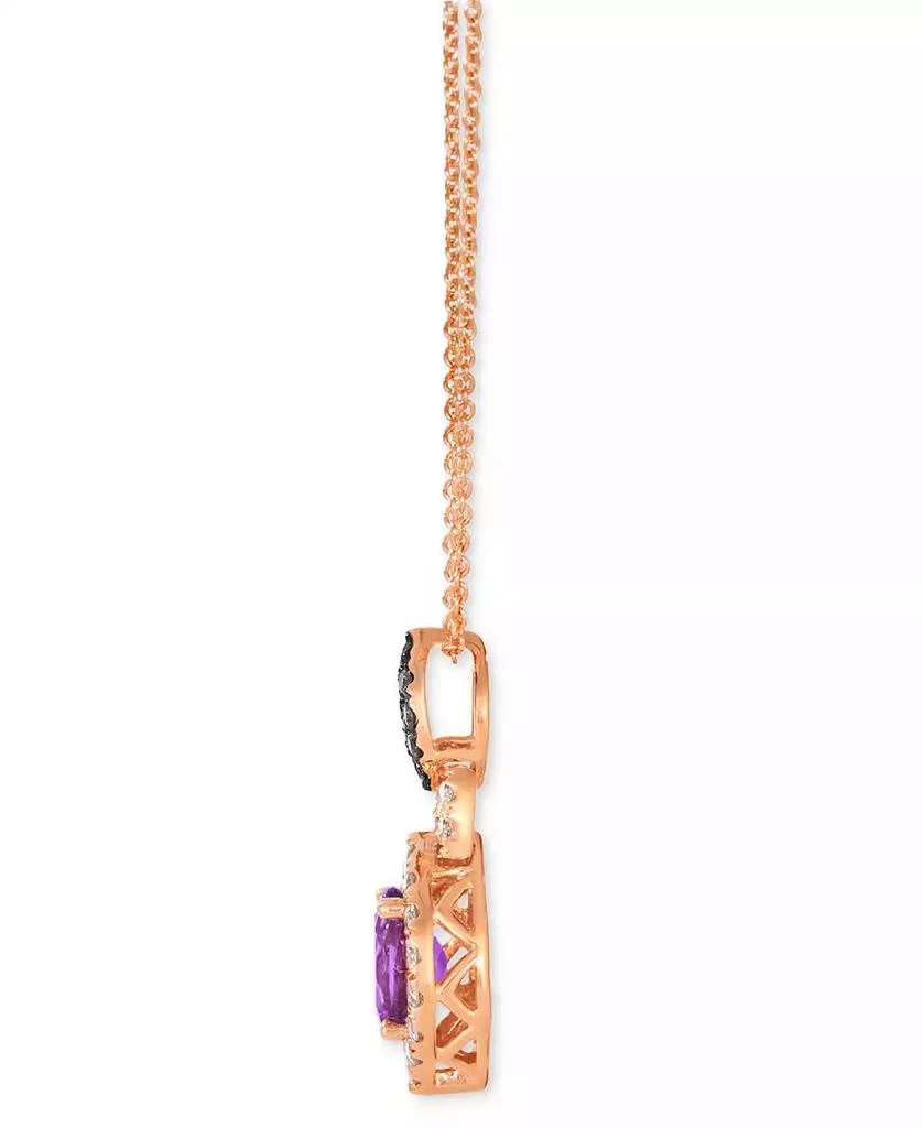 Le Vian Grape Amethyst (3/4 ct. t.w.) 
Diamond (1/3 ct. t.w.) Halo Adjustable 20" Pendant Necklace in 14k Rose Gold 2