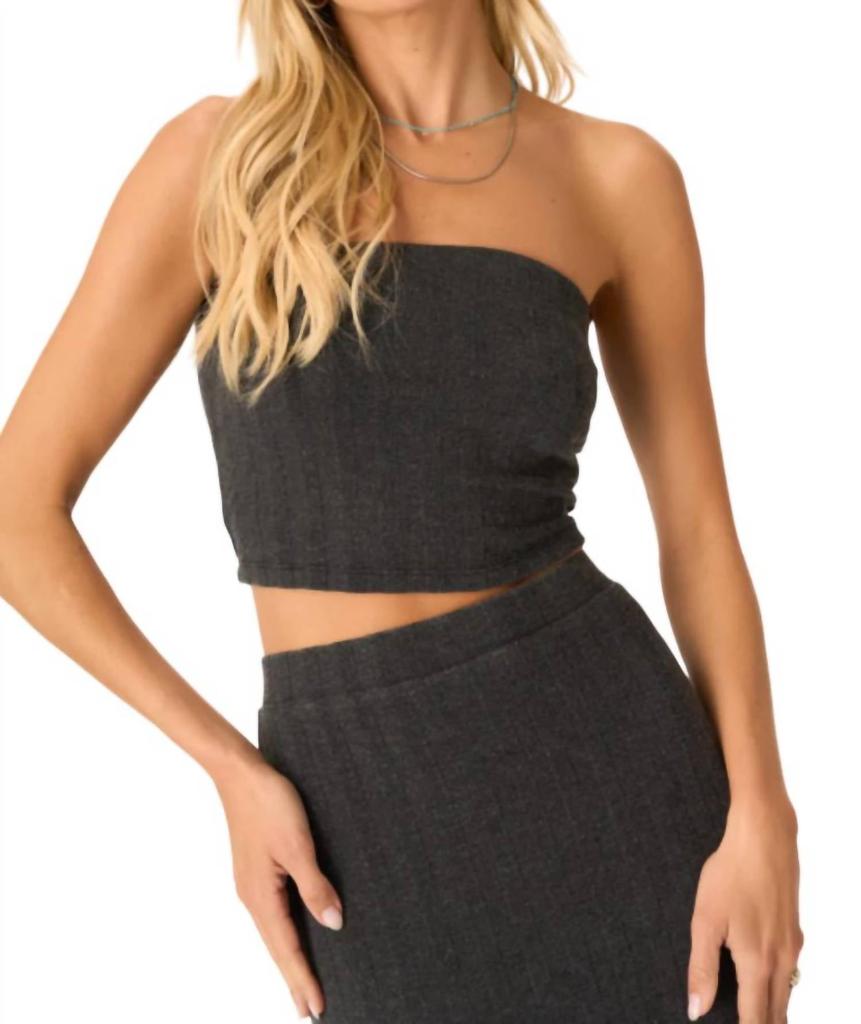 Project Social T Tetsu Textured Rib Tube Top In Black