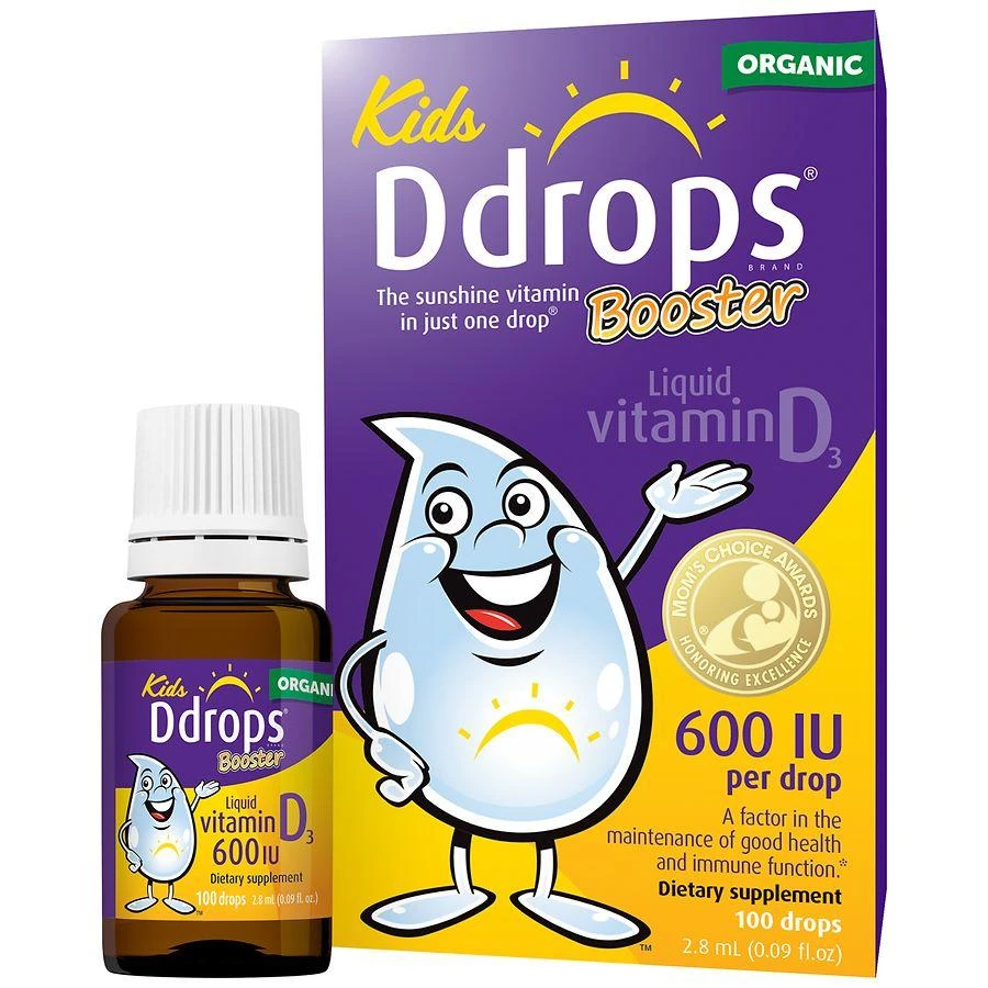 Ddrops Booster Kids Organic Liquid Vitamin D3 600IU 1