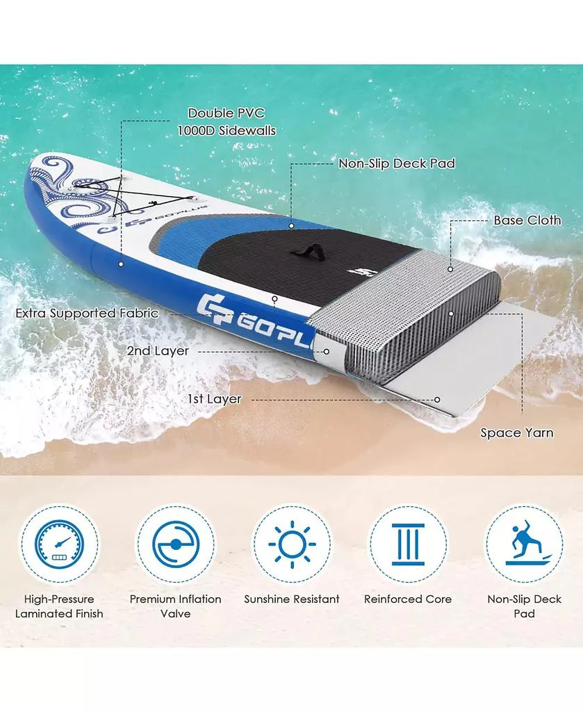 Costway 1 pcs 10.5  Inflatable Stand Up Paddle Board SUP Surfboard 5