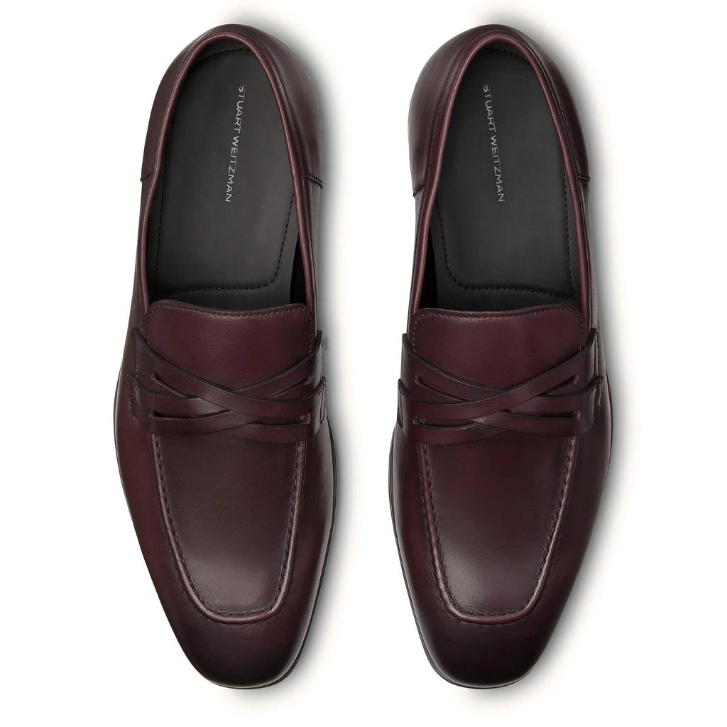 NEW STUART WEITZMAN men\'s simon criss cross loafer in bordo Stuart Weitzman Simon Crisscross Loafer - Business Casual  main image 2