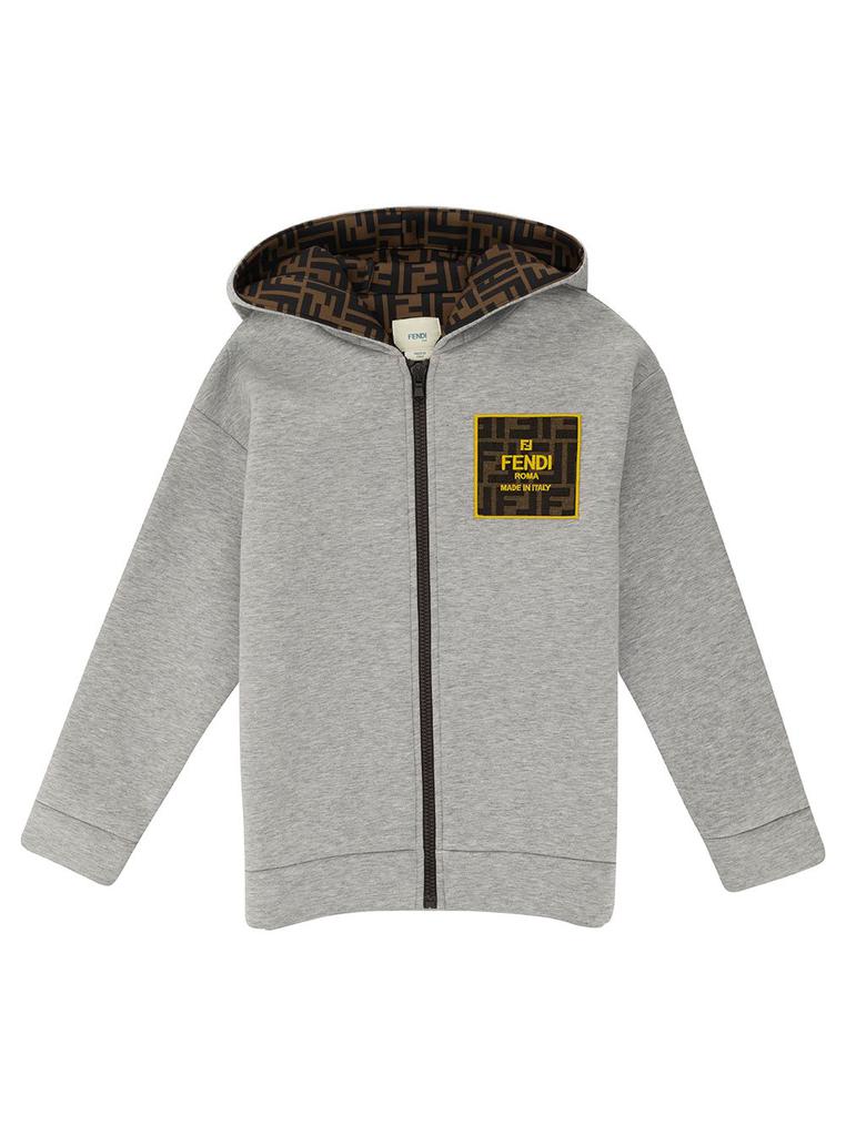 Shop Fendi Kids Logo Detailed Hoodie on Sale at BeyondStyle