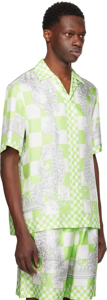 Versace Green & White Medusa Contrasto Shirt 2