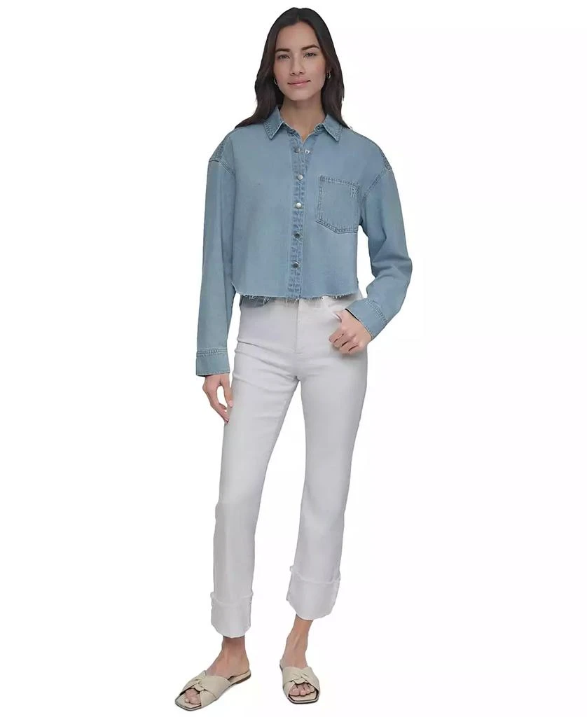 DKNY Women's Cropped Chambray Shirt 1