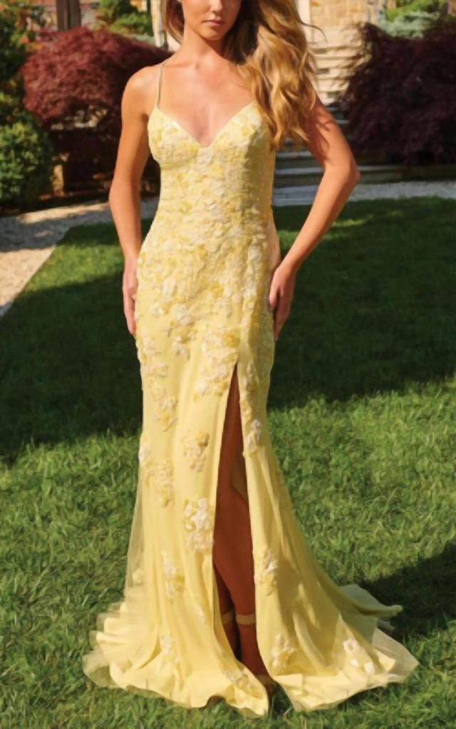Faviana Faviana - Floral Beaded Gown
