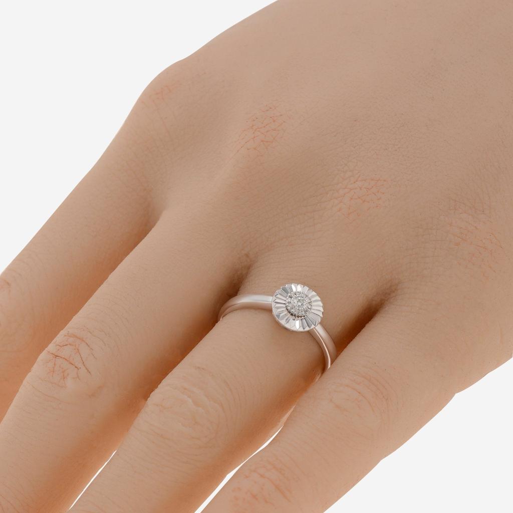 Bliss Bliss By Damiani 18K White Gold, Diamond Flower Band Ring Sz 6.5 20070942