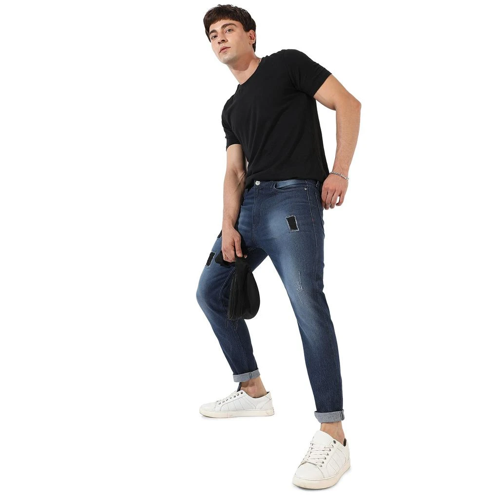 Campus Sutra Men's Dark-Washed Denim Jeans 5