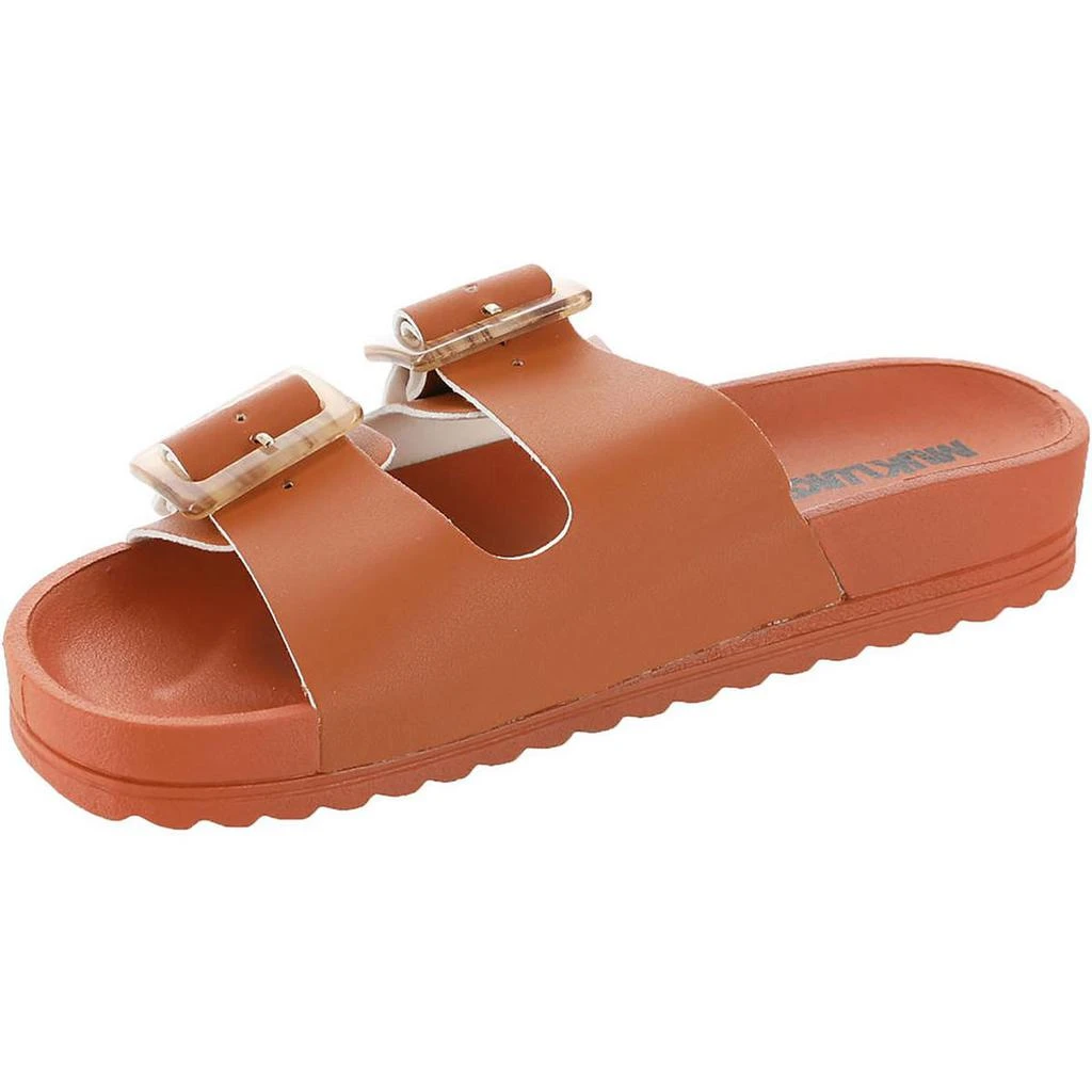 MUK LUKS Grand Cayman 2.0 Womens Faux Leather Buckle Slide Sandals 3