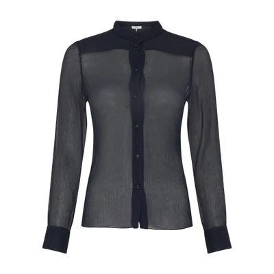 Chloé Fitted collarless silk crepe blouse 1