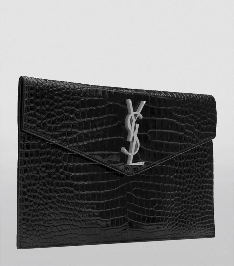 Yves Saint Laurent Leather Uptown Clutch Bag 2