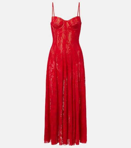 norma kamali lace midi dress Norma Kamali Underwire Midcalf Dress w/ Bodysuit