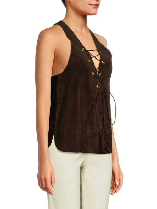 Tod's Drawstring Suede Sleeveless Top 3