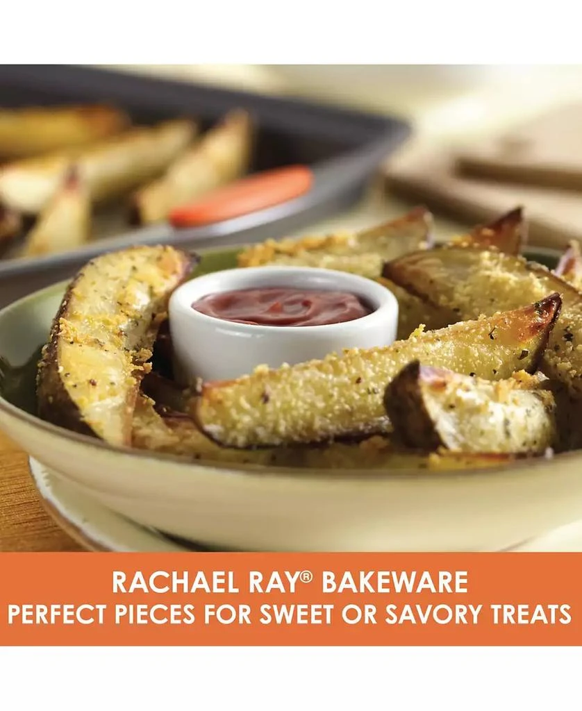 Rachael Ray Bakeware Oven Lovin' Nonstick Double Batch Cookie Pan and Utensil Set, 4-Pc., Orange Handles 7