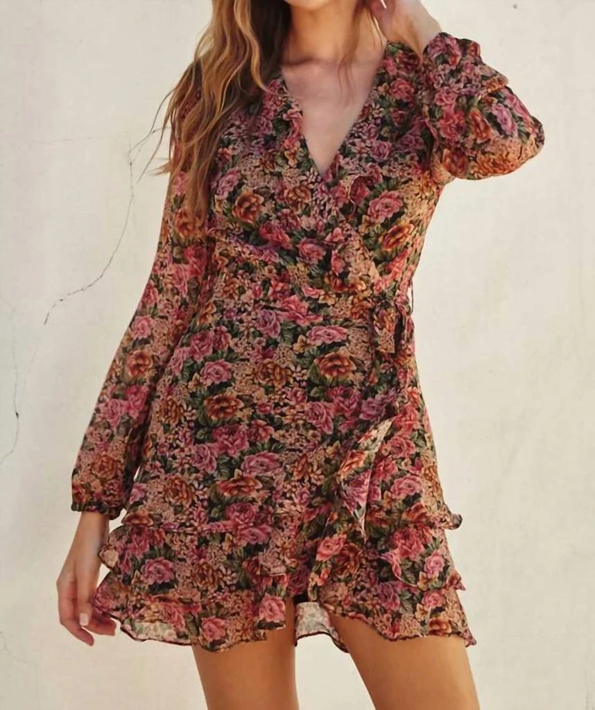 Dress Forum Dress Forum - Vintage Ruffled Surplice Mini Dress 1