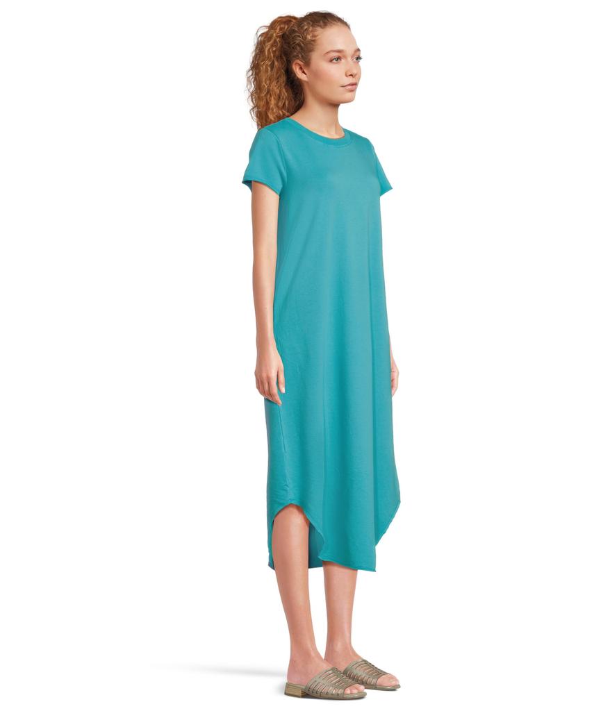 Mod-o-doc Short Sleeve Maxi Shirttail Crew Neck Dress