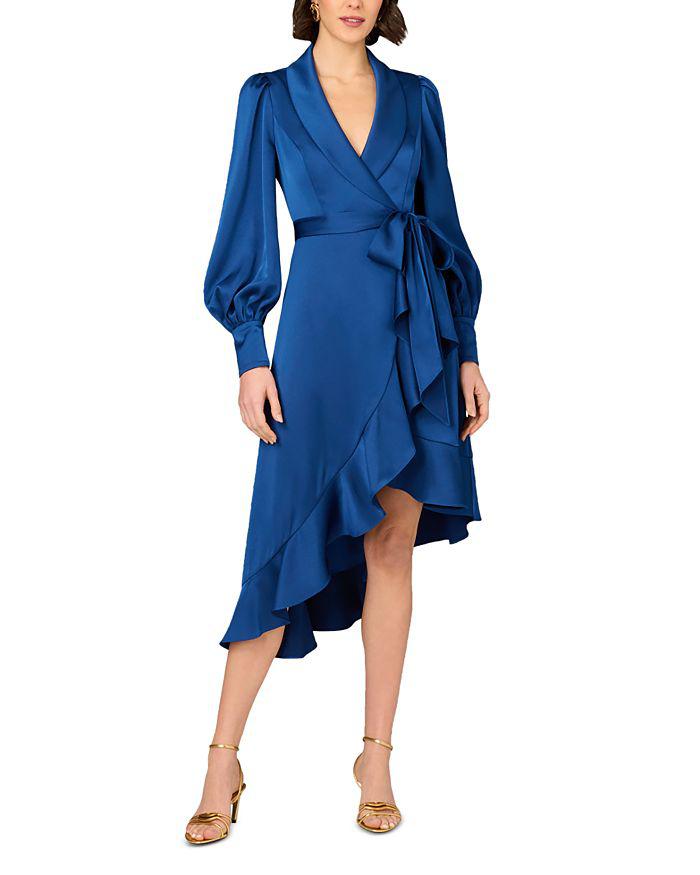 Aidan Mattox Satin Wrap Dress
