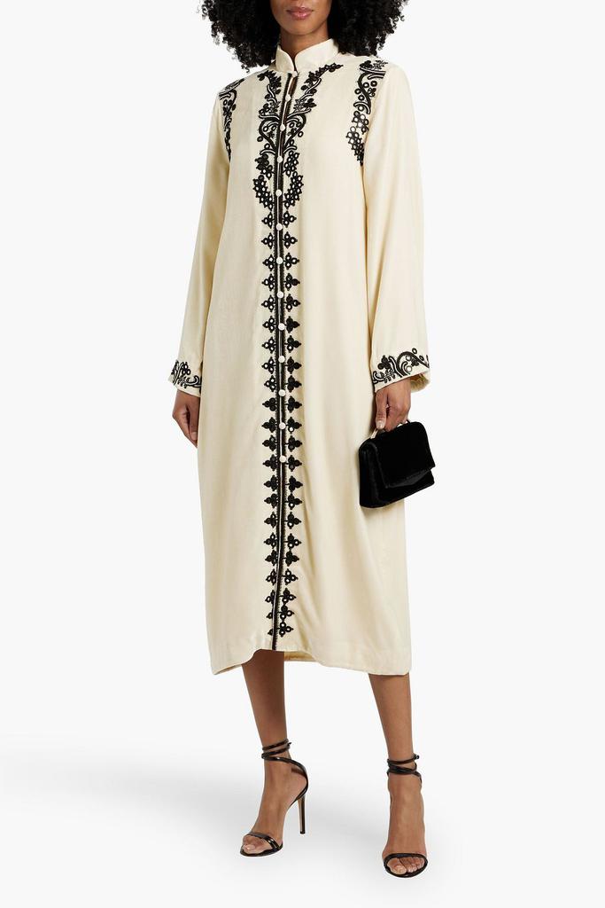 Saloni Amari embroidered velvet robe