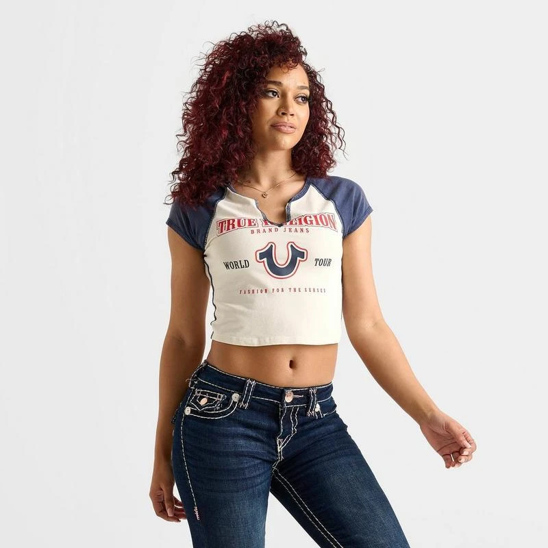 True Religion Women's True Religion Raglan Logo Baby T-Shirt 3