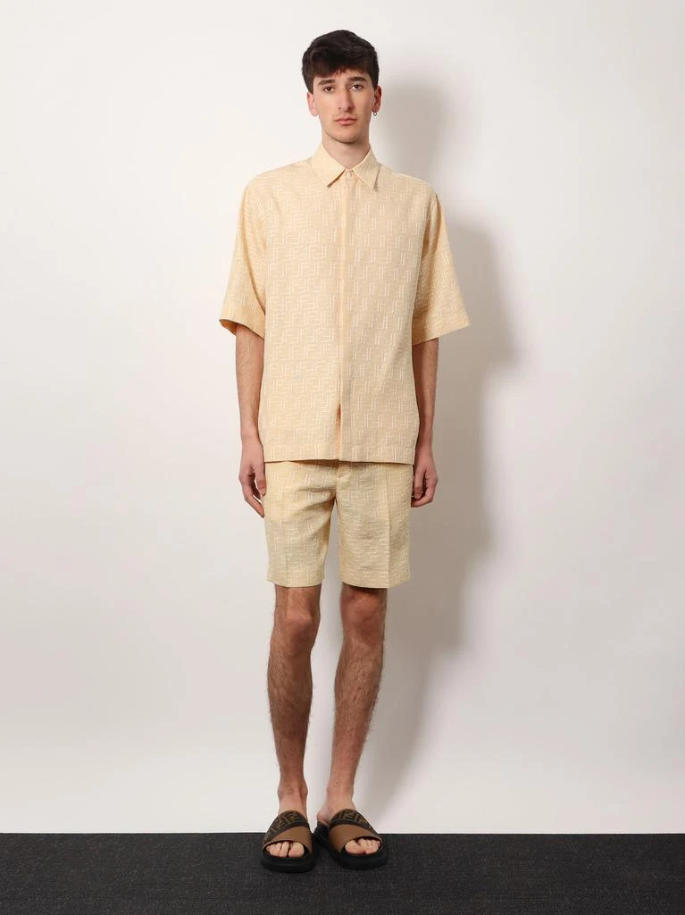 Fendi Jacquard linen and cotton shirt with all-over ff embroidery 2