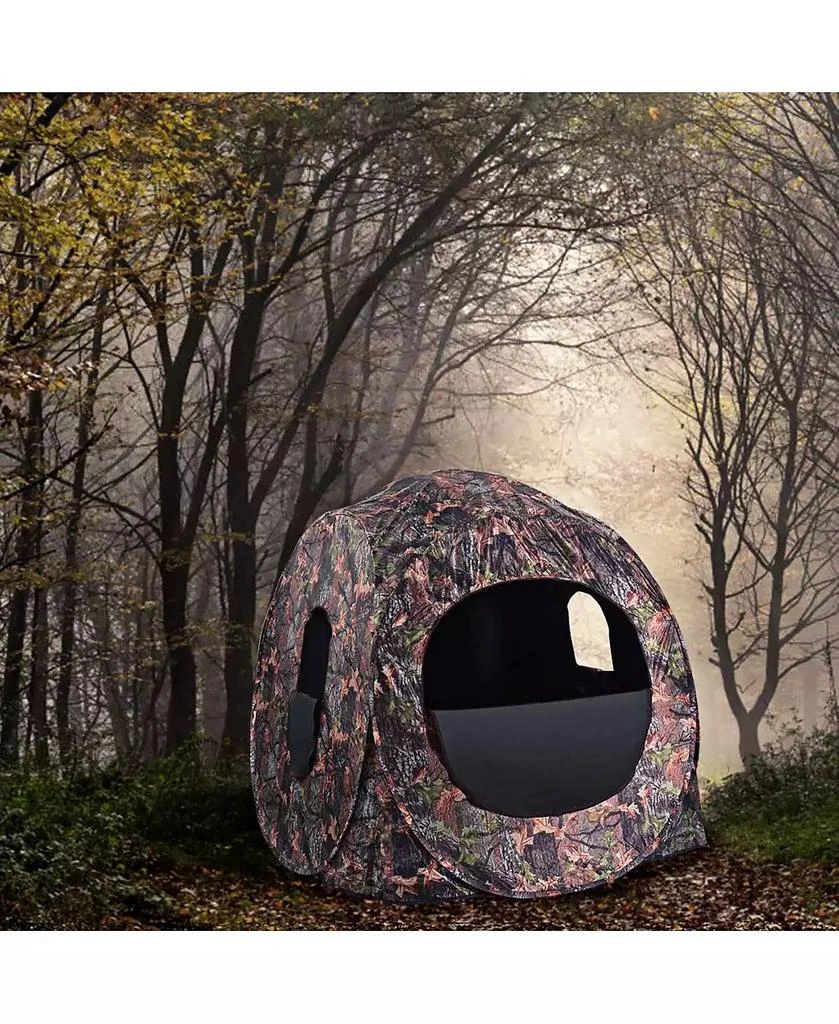 Mecale Portable Pop-Up Ground Camo Hunting Blind Enclosure, Surround View Shelter 5