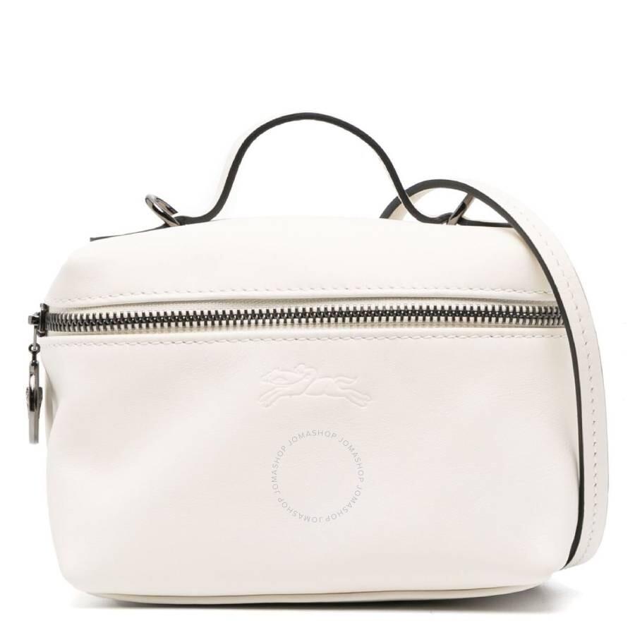 Longchamp Le Pliage Xtra XS Leather Vanity Bag In Ecru