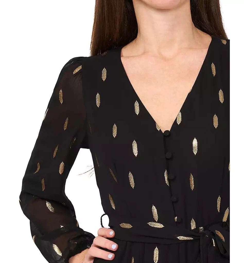 MSK Petite Long-Sleeve V-Neck Chiffon Jumpsuit 5