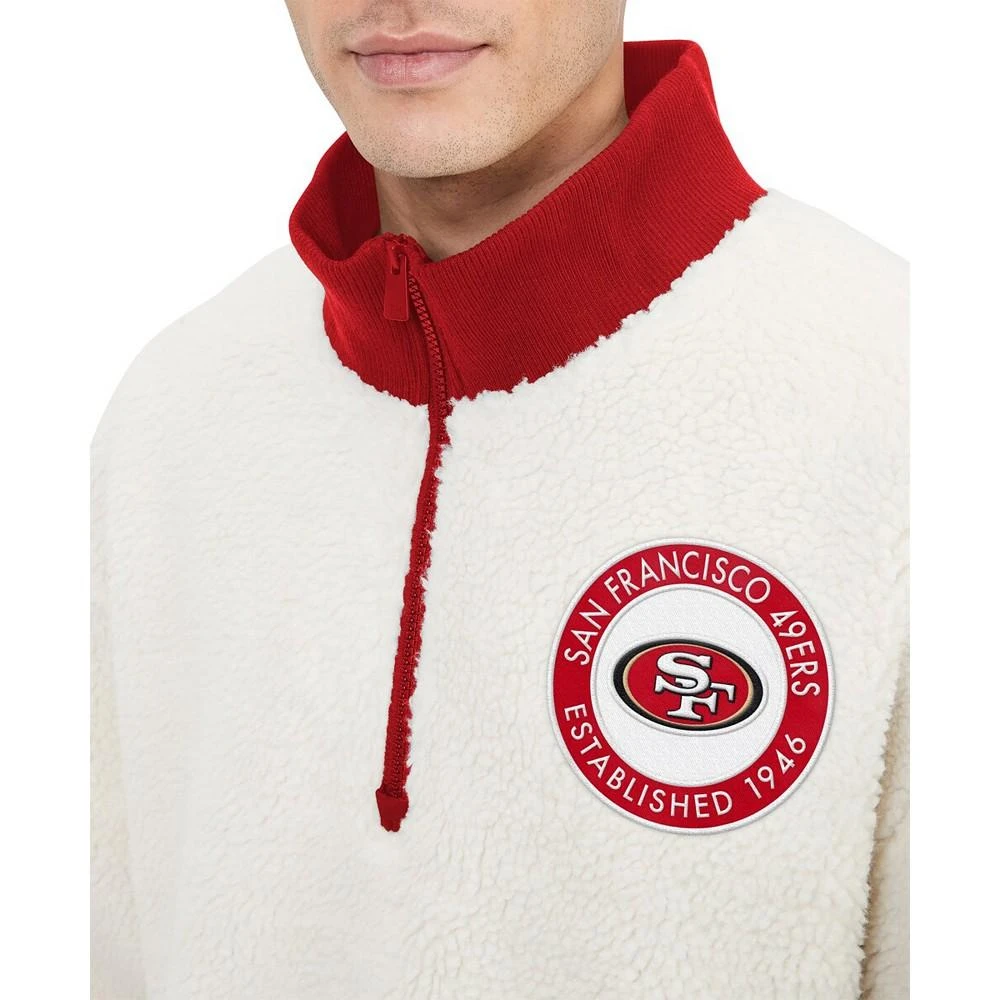 Tommy Hilfiger Men's Cream San Francisco 49ers Jordan Sherpa Quarter-Zip Sweatshirt 3