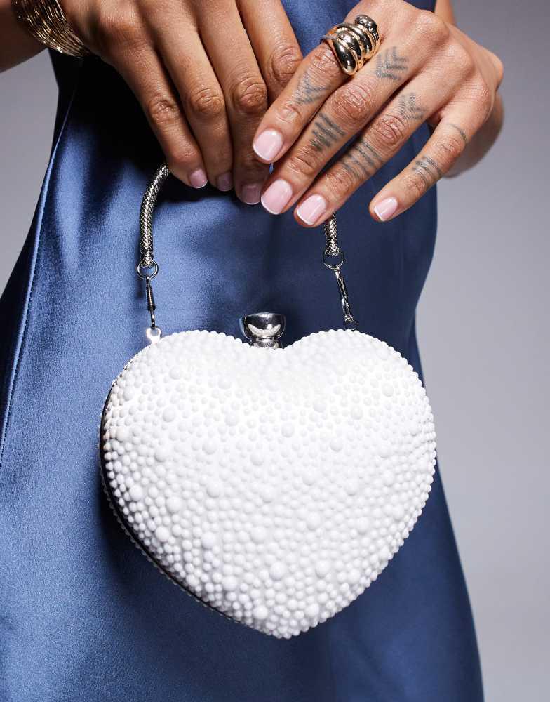True Decadence True Decadence embellished heart bag in cream
