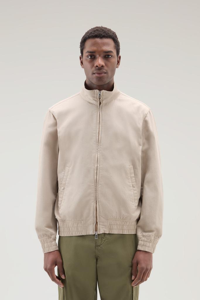 Woolrich Bomber Jacket in Cotton-Linen Blend - Men - Beige