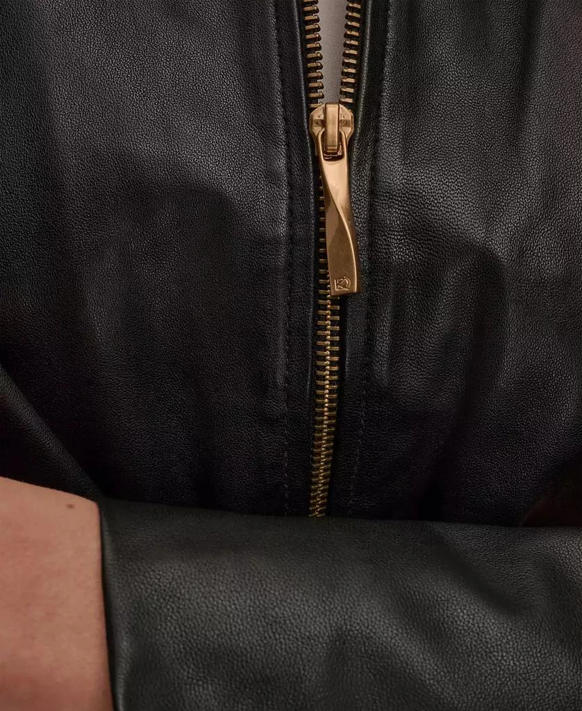 Donna Karan Women
s Leather Bomber Jacket 9