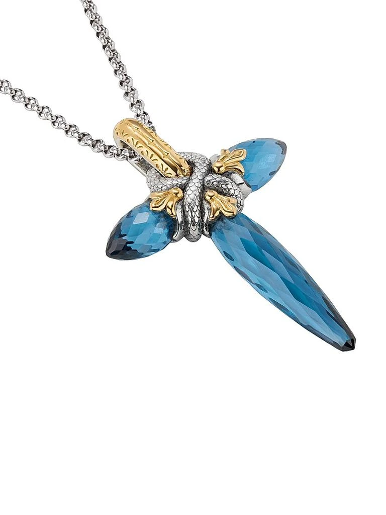 Konstantino Anthos Blue Spinel Cross Pendant 2