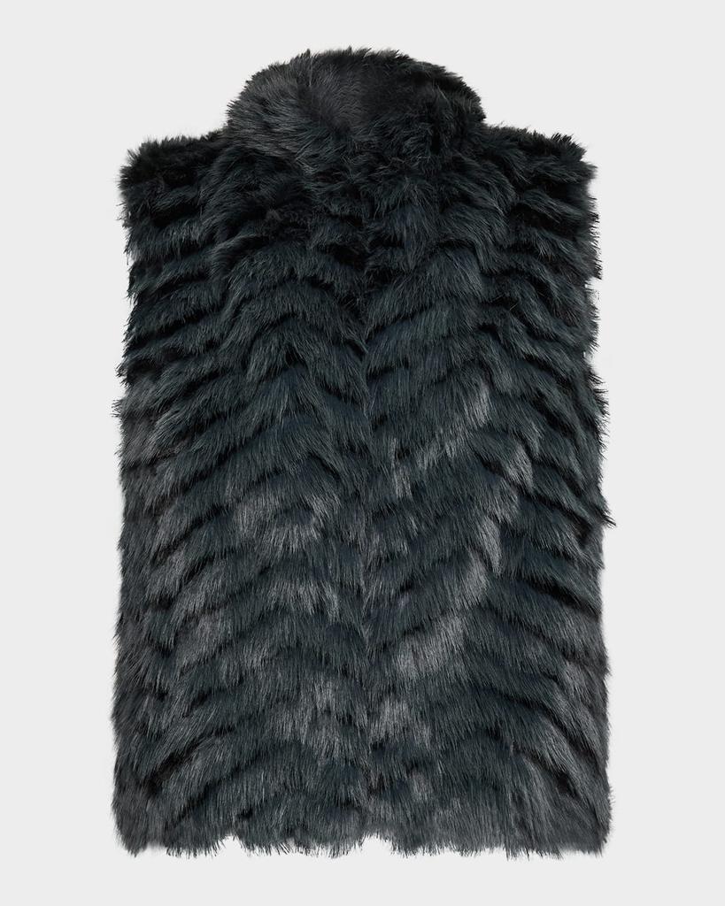 La Fiorentina Plush Faux Fur Striped Vest