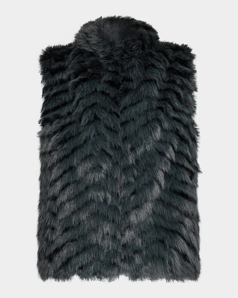 La Fiorentina Plush Faux Fur Striped Vest 1