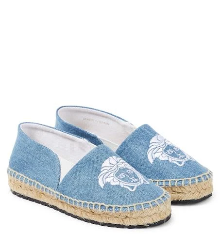 Versace Medusa embroidered denim espadrilles 1