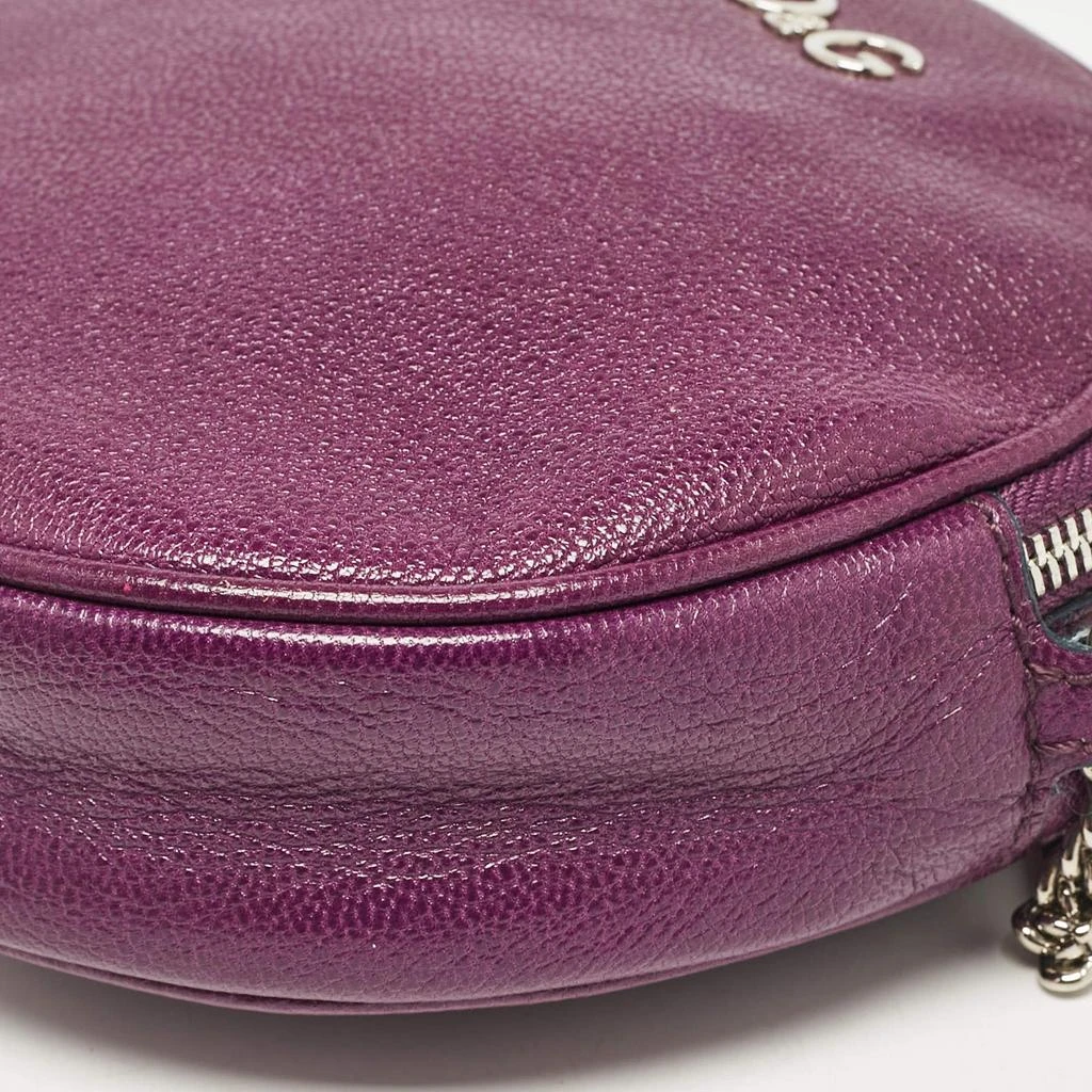 Dolce & Gabbana Dolce & Gabbana Purple Leather Ariette Round Crossbody Bag 14