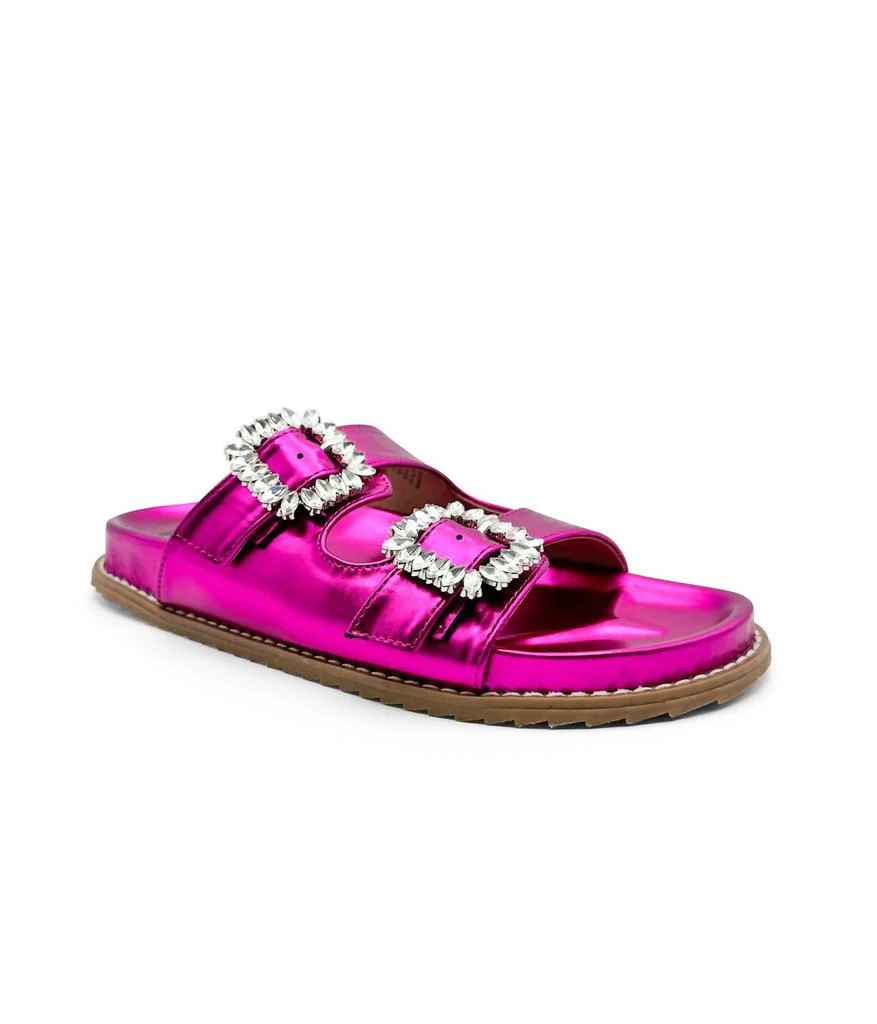 Not Rated Women's Stellar Rhinestone Buckle Slides 4