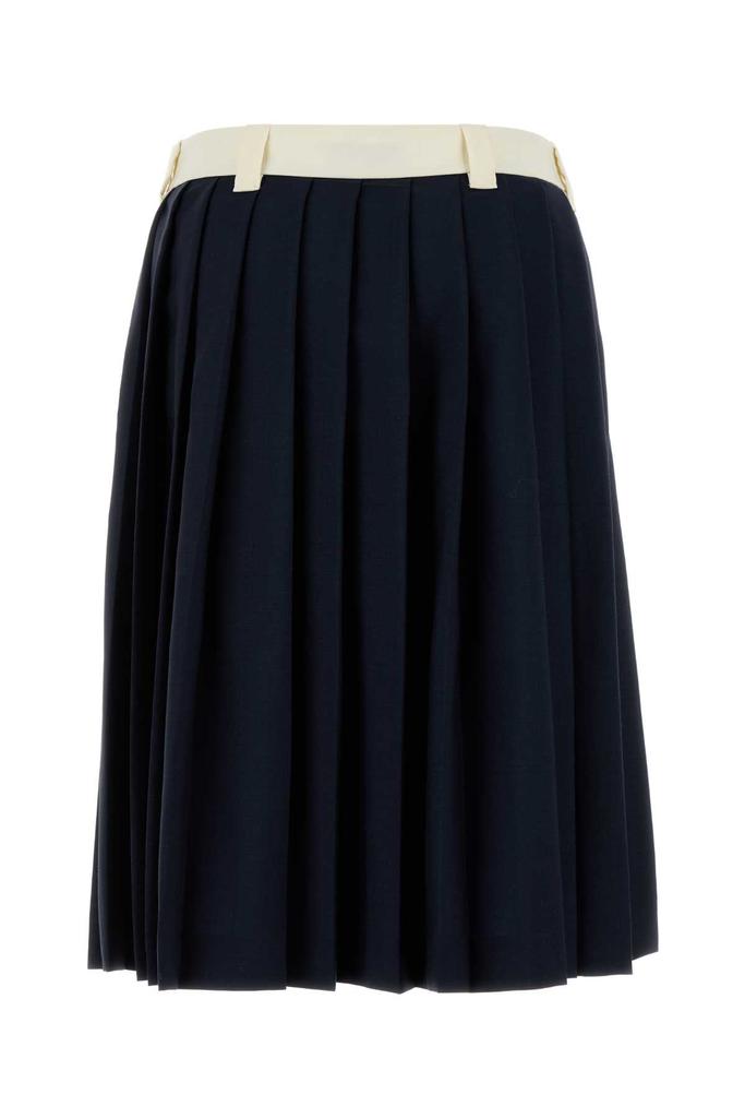 Miu Miu Dark Blue Mohair Blend Skirt