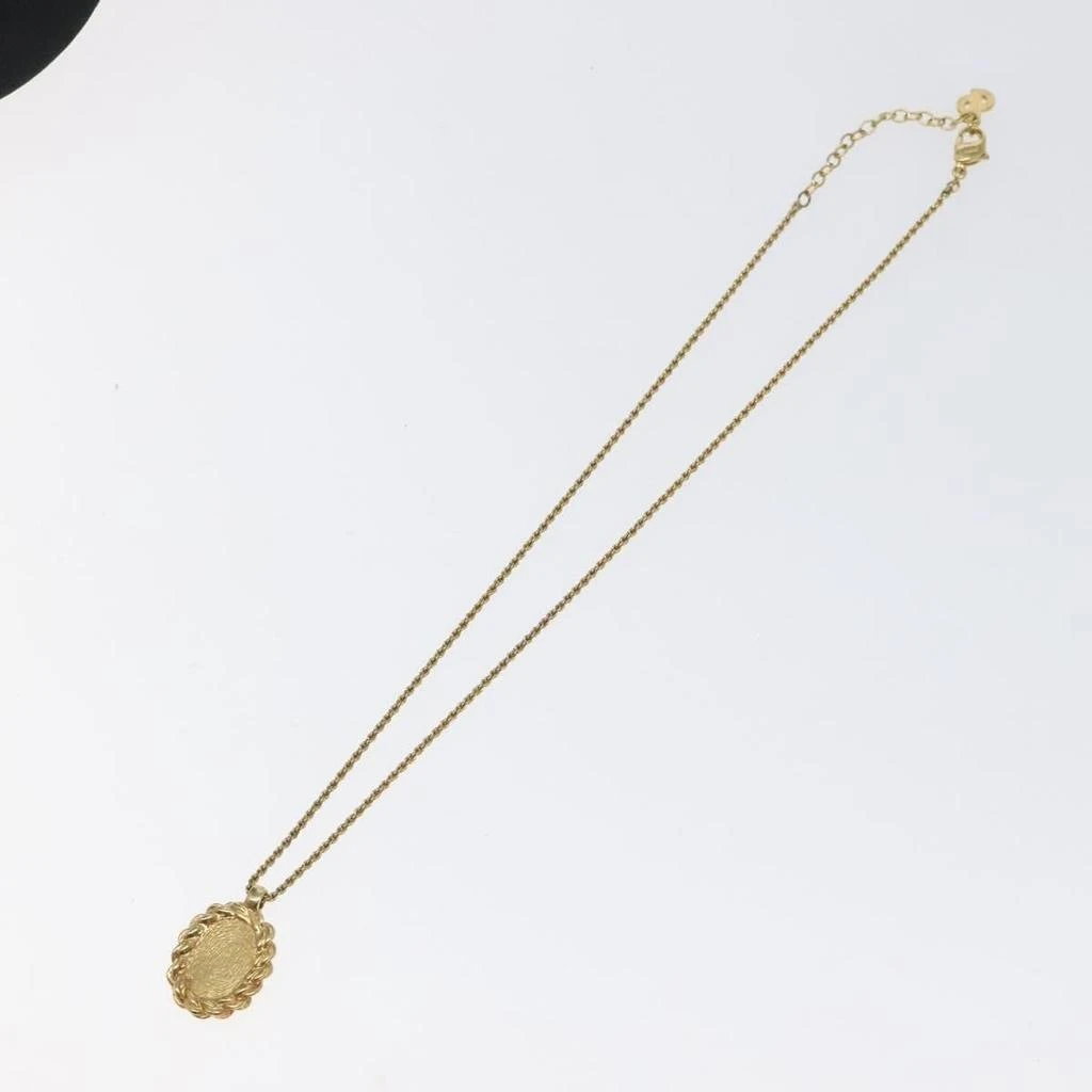 Dior Vintage Logo Round Pendant Necklace Metal Metal Jewelry (Pre-Owned) 2